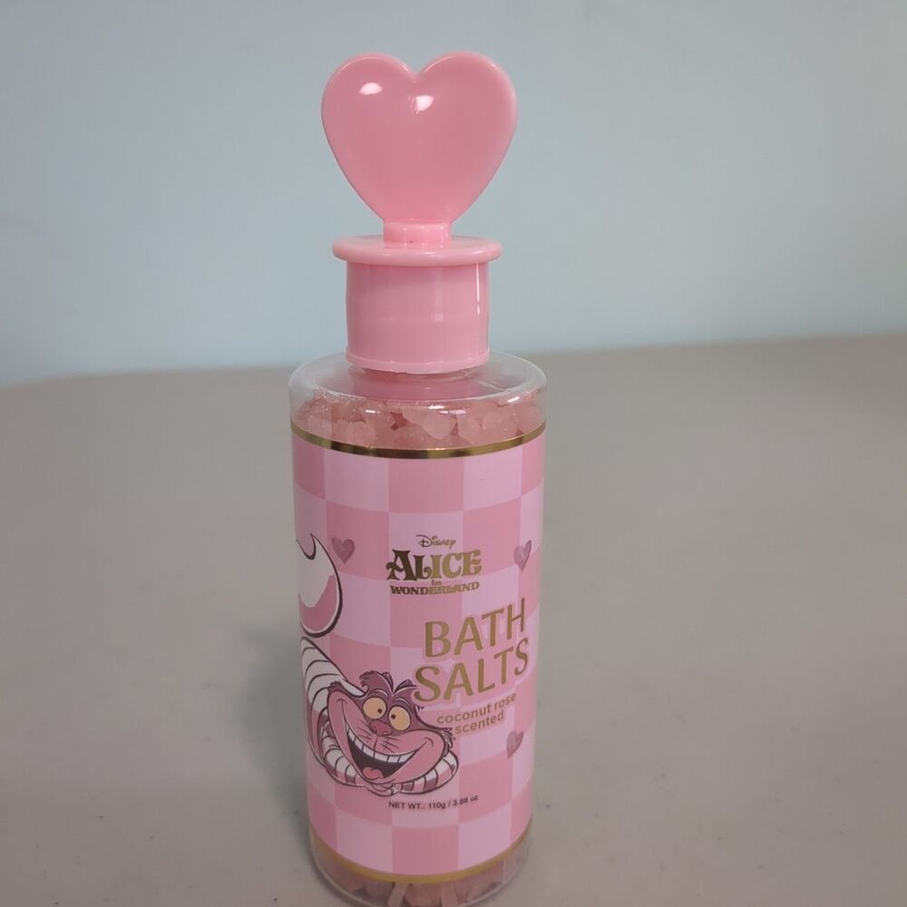 Sealed Disney Alice In Wonderland Cheshire Cat Bath Salt Coconut Rose 3.88 ounce